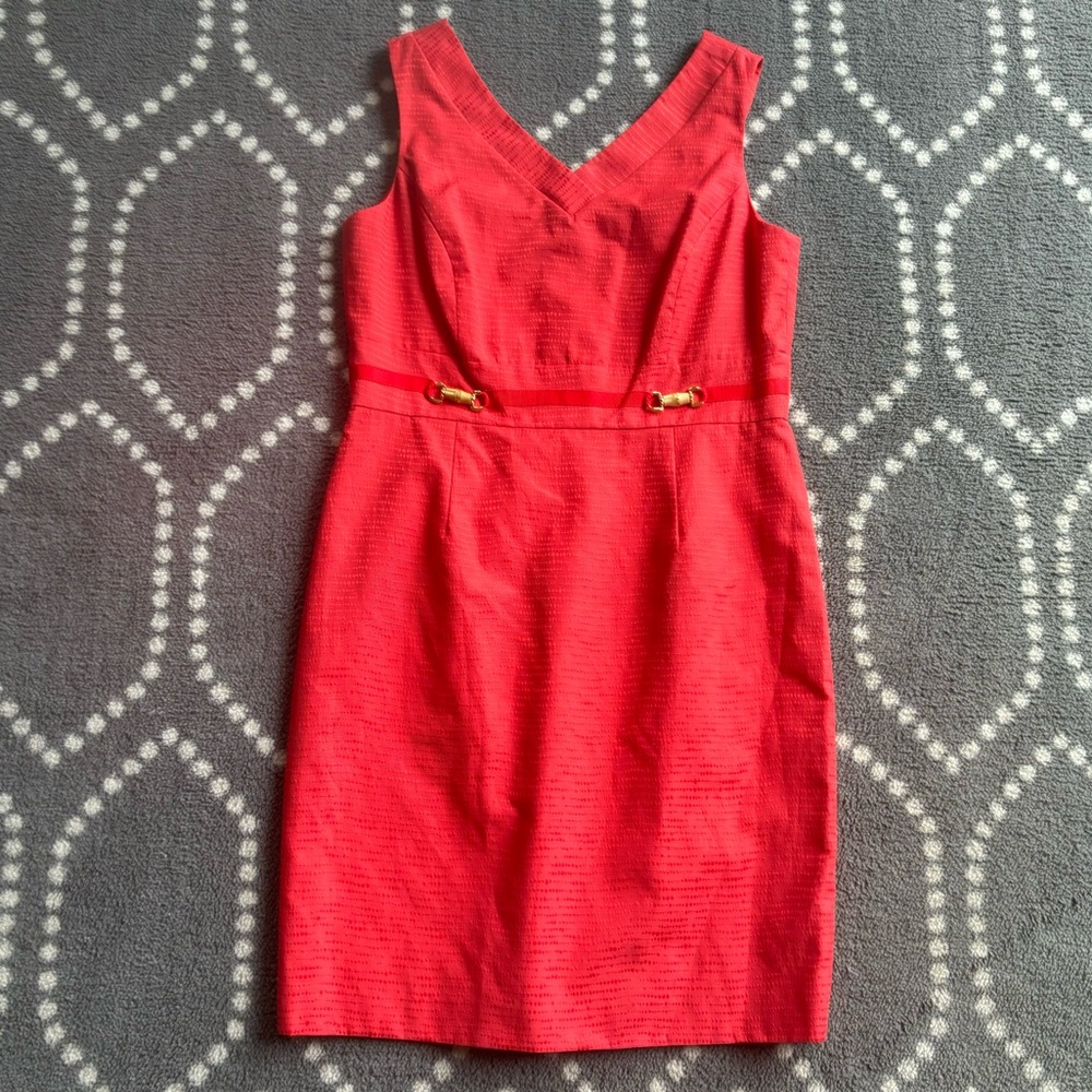 Tahari (Arthur S. Levine) Orange Sleeveless Dress - SIZE 14